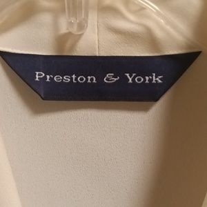 FINAL PRICE NWT Preston & York beige/cream blouse w embroidered collar/cuffs 16